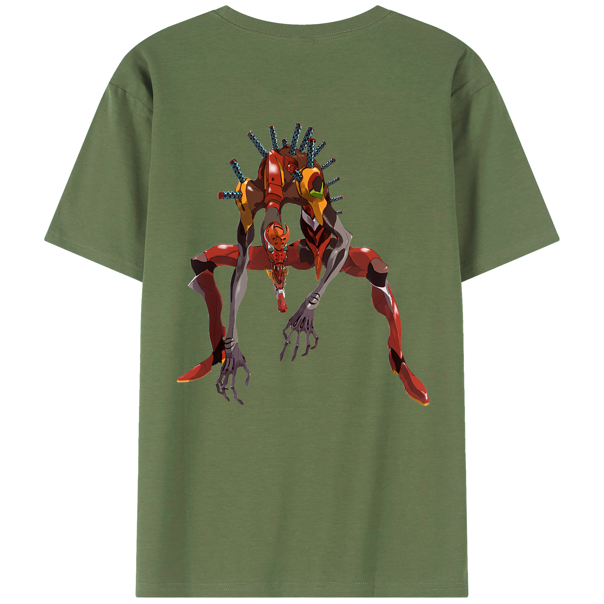（画像用） EVA 新世紀エヴァンゲリオン 綿100％ メンズ半袖Tシャツ（バックプリント） 通気性
